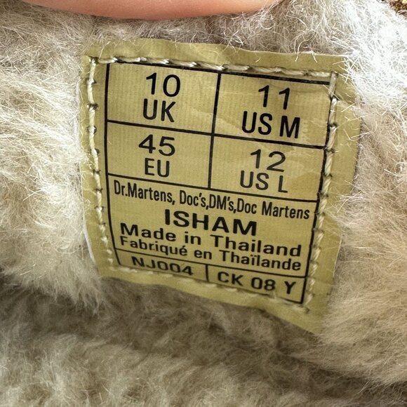 Dr. Marten ISHAM Men's size 11 Faux Shearling Lined Suede Wheat Mule - Picture 6 of 7